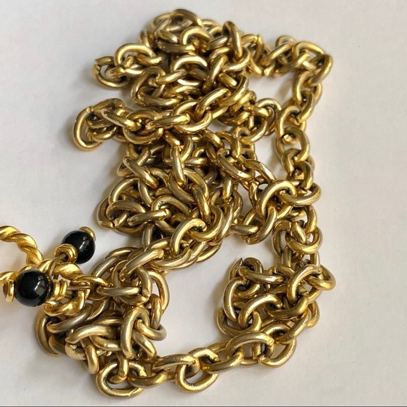 Vintage Boyfriend Ring Black and Gold Chain - Picture 7 of 13